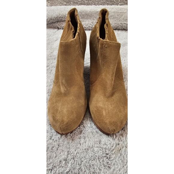 Jeffrey Campbell Yorktown Leather Brown 4" Stacked Heel Stretch Booties‎ Sz 7.5 - Picture 3 of 7